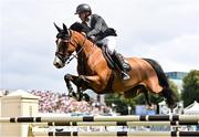 10 August 2023; Bertram Allen of Ireland competes on Carrera Denfer in the Speed Derby during the Longines FEI Dublin Horse Show at the RDS in Dublin. Photo by Sam Barnes/Sportsfile