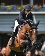 10 August 2023; Gudrun Patteet of Belgium competes on Sea Coast Monalisa Van't Paradijs in the Speed Derby during the Longines FEI Dublin Horse Show at the RDS in Dublin. Photo by Sam Barnes/Sportsfile