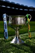 11 August 2023; The Brendan Martin Cup is seen ahead of next Sunday’s TG4 All-Ireland Ladies Senior Football Championship Final at Croke Park, Dublin. Photo by Piaras Ó Mídheach/Sportsfile