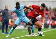 6 August 2023; Inaki Williams of Athletic Bilbao and Harry Maguire of Manchester United during the pre-season friendly match between Manchester United and Athletic Bilbao at the Aviva Stadium in Dublin. Photo by Ben McShane/Sportsfile