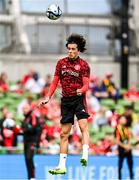 6 August 2023; Álvaro Fernández of Manchester United before the pre-season friendly match between Manchester United and Athletic Bilbao at the Aviva Stadium in Dublin. Photo by Ben McShane/Sportsfile