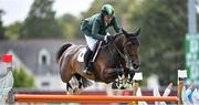 11 August 2023; Cian O'Connor of Ireland competes on Eve d'Ouilly during the Longines FEI Jumping Nations Cup™ of Ireland international competition during the 2023 Longines FEI Dublin Horse Show at the RDS in Dublin. Photo by David Fitzgerald/Sportsfile