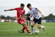 11 August 2023; Ryan O'Kane of Dundalk in action against Frank Liivak of Sligo Rovers during the SSE Airtricity Men's Premier Division match between Dundalk and Sligo Rovers at Oriel Park in Dundalk, Louth. Photo by Ben McShane/Sportsfile