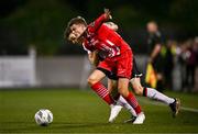 11 August 2023; Fabrice Hartmann of Sligo Rovers in action against Darragh Leahy of Dundalk during the SSE Airtricity Men's Premier Division match between Dundalk and Sligo Rovers at Oriel Park in Dundalk, Louth. Photo by Ben McShane/Sportsfile