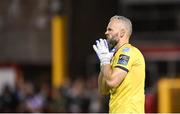 11 August 2023; Shamrock Rovers goalkeeper Alan Mannus after the SSE Airtricity Men's Premier Division match between Shelbourne and Shamrock Rovers at Tolka Park in Dublin. Photo by Seb Daly/Sportsfile