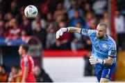 11 August 2023; Shelbourne goalkeeper Conor Kearns during the SSE Airtricity Men's Premier Division match between Shelbourne and Shamrock Rovers at Tolka Park in Dublin. Photo by Seb Daly/Sportsfile