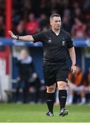 11 August 2023; Referee David Dunne during the SSE Airtricity Men's Premier Division match between Shelbourne and Shamrock Rovers at Tolka Park in Dublin. Photo by Seb Daly/Sportsfile