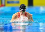 12 August 2023; Mona McSharry of Ireland competes in the women's 100m breaststroke heats during day two of the European U23 Swimming Championships at the National Aquatic Centre in Dublin. Photo by Tyler Miller/Sportsfile