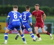11 August 2023; Rob Slevin of Galway United in action against Ryan Burke of Waterford during the SSE Airtricity Men's First Division match between Waterford and Galway United at RSC in Waterford. Photo by Michael P Ryan/Sportsfile