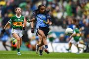 30 July 2023; Ciara Lane, Saint Attracta's Senior NS, Dundrum, Dublin, representing Dublin, during the INTO Cumann na mBunscol GAA Respect Exhibition Go Games at the GAA Football All-Ireland Senior Championship final match between Dublin and Kerry at Croke Park in Dublin. Photo by Eóin Noonan/Sportsfile