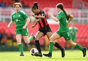 12 August 2023; Ellen Meaney of Bohemians FC Waterford in action against Aoibhin Kelly of Killarney Celtic during the FAI Women's U17 Cup Final match between Bohemians FC Waterford and Killarney Celtic at Turners Cross in Cork. Photo by Eóin Noonan/Sportsfile