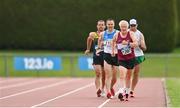 12 August 2023; Sean McMullin of Mullingar Harriers AC competing in the men's vet75 5000m walk during the 123.ie National Masters Track and Field Championships at in Tullamore, Offaly. Photo by Seb Daly/Sportsfile