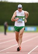 12 August 2023; John Laste of Clonmel AC competing in the men's vet60 5000m walk during the 123.ie National Masters Track and Field Championships at in Tullamore, Offaly. Photo by Seb Daly/Sportsfile