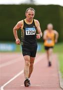 12 August 2023; Danny Sharkey of Letterkenny AC competing in the men's vet60 5000m walk during the 123.ie National Masters Track and Field Championships at in Tullamore, Offaly. Photo by Seb Daly/Sportsfile