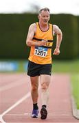 12 August 2023; Joe Wolfe of Leevale AC competing in the men's vet55 5000m walk during the 123.ie National Masters Track and Field Championships at in Tullamore, Offaly. Photo by Seb Daly/Sportsfile