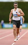 12 August 2023; Denis Coughlan of St Finbarr's AC, Cork on his way to winning the men's vet40 800m during the 123.ie National Masters Track and Field Championships at in Tullamore, Offaly. Photo by Seb Daly/Sportsfile