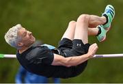 12 August 2023; John Gilvarry of Derg AC competing in the men's vet45 high jump during the 123.ie National Masters Track and Field Championships at in Tullamore, Offaly. Photo by Seb Daly/Sportsfile