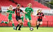 12 August 2023; Kate Forde of Killarney Celtic in action against Libby Power of Bohemians fc Waterford during the FAI Women's U17 Cup Final match between Bohemians FC Waterford and Killarney Celtic at Turners Cross in Cork. Photo by Eóin Noonan/Sportsfile