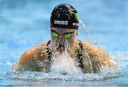 12 August 2023; Mona McSharry of Ireland competes in the women's 100m breaststroke final during day two of the European U23 Swimming Championships at the National Aquatic Centre in Dublin. Photo by Tyler Miller/Sportsfile