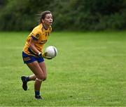 12 August 2023; Niamh O'Dea of Banner, Clare, in action against Fethard, Tipperary, in the senior competition at the 2023 currentaccount.ie All-Ireland Club 7s tournament at Naomh Mearnóg GAA Club in Malahide, Dublin. Photo by Piaras Ó Mídheach/Sportsfile