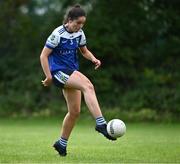 12 August 2023; Niamh Hayes of Fethard, Tipperary, in action against Banner, Clare, in the senior competition at the 2023 currentaccount.ie All-Ireland Club 7s tournament at Naomh Mearnóg GAA Club in Malahide, Dublin. Photo by Piaras Ó Mídheach/Sportsfile