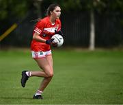 12 August 2023; Cliona Martin of Newtownbutler First Fermanagh's, Fermanagh, in action against Shelmalier's of Wexford in the intermediate competition at the 2023 currentaccount.ie All-Ireland Club 7s tournament at Naomh Mearnóg GAA Club in Malahide, Dublin. Photo by Piaras Ó Mídheach/Sportsfile