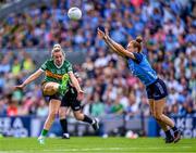 13 August 2023; Niamh Carmody of Kerry in action against Lauren Magee of Dublin during the 2023 TG4 LGFA All-Ireland Senior Championship Final match between Dublin and Kerry at Croke Park in Dublin. Photo by Piaras Ó Mídheach/Sportsfile