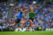 13 August 2023; Emma Costello of Kerry in action against Jennifer Dunne of Dublin during the 2023 TG4 LGFA All-Ireland Senior Championship Final match between Dublin and Kerry at Croke Park in Dublin. Photo by Ramsey Cardy/Sportsfile
