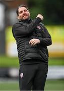 13 August 2023; Derry City manager Ruaidhrí Higgins celebrates after the SSE Airtricity Men's Premier Division match between Derry City and Drogheda United at The Ryan McBride Brandywell Stadium in Derry. Photo by Stephen McCarthy/Sportsfile