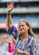 13 August 2023; 2009 Cork All-Ireland winning captain Mary O’Connor is honoured at half-time of the TG4 LGFA All-Ireland Senior Championship Final at Croke Park in Dublin. Photo by Seb Daly/Sportsfile