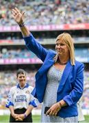 13 August 2023; 1998 Waterford All-Ireland winning captain Siobhan O’Ryan is honoured at half-time of the TG4 LGFA All-Ireland Senior Championship Final at Croke Park in Dublin. Photo by Seb Daly/Sportsfile