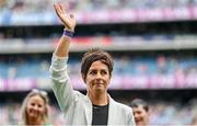 13 August 2023; 1997 Monaghan All-Ireland winning captain Angela Larkin is honoured at half-time of the TG4 LGFA All-Ireland Senior Championship Final at Croke Park in Dublin. Photo by Seb Daly/Sportsfile