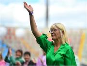 13 August 2023; 1993 Kerry All-Ireland winning captain Eileen Dardis is honoured at half-time of the TG4 LGFA All-Ireland Senior Championship Final at Croke Park in Dublin. Photo by Seb Daly/Sportsfile