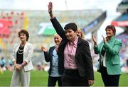 13 August 2023; 1987 Kerry All-Ireland winning captain Margaret Flaherty is honoured at half-time of the TG4 LGFA All-Ireland Senior Championship Final at Croke Park in Dublin. Photo by Seb Daly/Sportsfile
