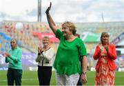 13 August 2023; 1980 Tipperary All-Ireland winning captain Josie Bourke is honoured at half-time of the TG4 LGFA All-Ireland Senior Championship Final at Croke Park in Dublin. Photo by Seb Daly/Sportsfile