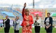 13 August 2023; 1979 Offaly All-Ireland winning captain Doreen Daly is honoured at half-time of the TG4 LGFA All-Ireland Senior Championship Final at Croke Park in Dublin. Photo by Seb Daly/Sportsfile