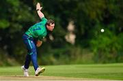 14 Augut 2023; Graham Hume of North West Warriors bowls during the Rario Inter-Provincial Cup match between Leinster Lightning and North West Warriors at The Hills Cricket Club in Dublin. Photo by Tyler Miller/Sportsfile