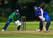 14 Augut 2023; Lorcan Tucker of Leinster Lightning bats during the Rario Inter-Provincial Cup match between Leinster Lightning and North West Warriors at The Hills Cricket Club in Dublin. Photo by Tyler Miller/Sportsfile
