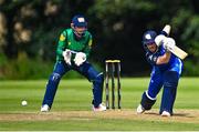 14 Augut 2023; George Dockrell of Leinster Lightning bats during the Rario Inter-Provincial Cup match between Leinster Lightning and North West Warriors at The Hills Cricket Club in Dublin. Photo by Tyler Miller/Sportsfile