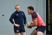15 August 2023; Keith Earls, left, and Jacob Stockdale during an Ireland rugby squad training session at the IRFU High Performance Centre in Dublin. Photo by Harry Murphy/Sportsfile