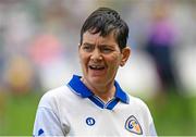 13 August 2023; 1996 Monaghan All-Ireland winning captain Maggie Kearns is honoured at half-time of the TG4 LGFA All-Ireland Senior Championship Final at Croke Park in Dublin. Photo by Ramsey Cardy/Sportsfile
