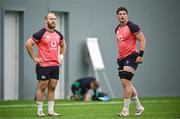 15 August 2023; Jeremy Loughman and Joe McCarthy during an Ireland rugby squad training session at the IRFU High Performance Centre in Dublin. Photo by Harry Murphy/Sportsfile