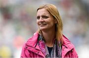 13 August 2023; 2004 Galway All-Ireland winning captain Annette Clarke is honoured at half-time of the TG4 LGFA All-Ireland Senior Championship Final at Croke Park in Dublin. Photo by Ramsey Cardy/Sportsfile
