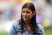 13 August 2023; 2002 Mayo All-Ireland winning captain Christina Heffernan is honoured at half-time of the TG4 LGFA All-Ireland Senior Championship Final at Croke Park in Dublin. Photo by Ramsey Cardy/Sportsfile