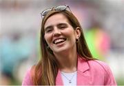 13 August 2023; 2021 and 2022 Meath All-Ireland winning captain Shauna Ennis is honoured at half-time of the TG4 LGFA All-Ireland Senior Championship Final at Croke Park in Dublin.  Photo by Ramsey Cardy/Sportsfile