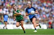 13 August 2023; Jennifer Dunne of Dublin in action against Cáit Lynch of Kerry during the 2023 TG4 LGFA All-Ireland Senior Championship Final match between Dublin and Kerry at Croke Park in Dublin. Photo by Ramsey Cardy/Sportsfile