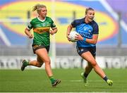 13 August 2023; Jennifer Dunne of Dublin in action against Niamh Ní Chonchúir of Kerry during the 2023 TG4 LGFA All-Ireland Senior Championship Final match between Dublin and Kerry at Croke Park in Dublin. Photo by Seb Daly/Sportsfile