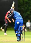 17 August 2023; Seamus Lynch of Leinster Lightning watches as PJ Moore of Munster Reds catches a ball during the Rario Inter-Provincial Cup match between Munster Reds and Leinster Lightning at The Mardyke in Cork. Photo by Eóin Noonan/Sportsfile