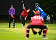 17 August 2023; Byron McDonaugh of Munster Reds delivers to David Delaney of Leinster Lightning during the Rario Inter-Provincial Cup match between Munster Reds and Leinster Lightning at The Mardyke in Cork. Photo by Eóin Noonan/Sportsfile