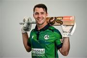 17 August 2023; Curtis Campher during the Cricket Ireland portrait session at Malahide Cricket Club in Dublin. Photo by David Fitzgerald/Sportsfile